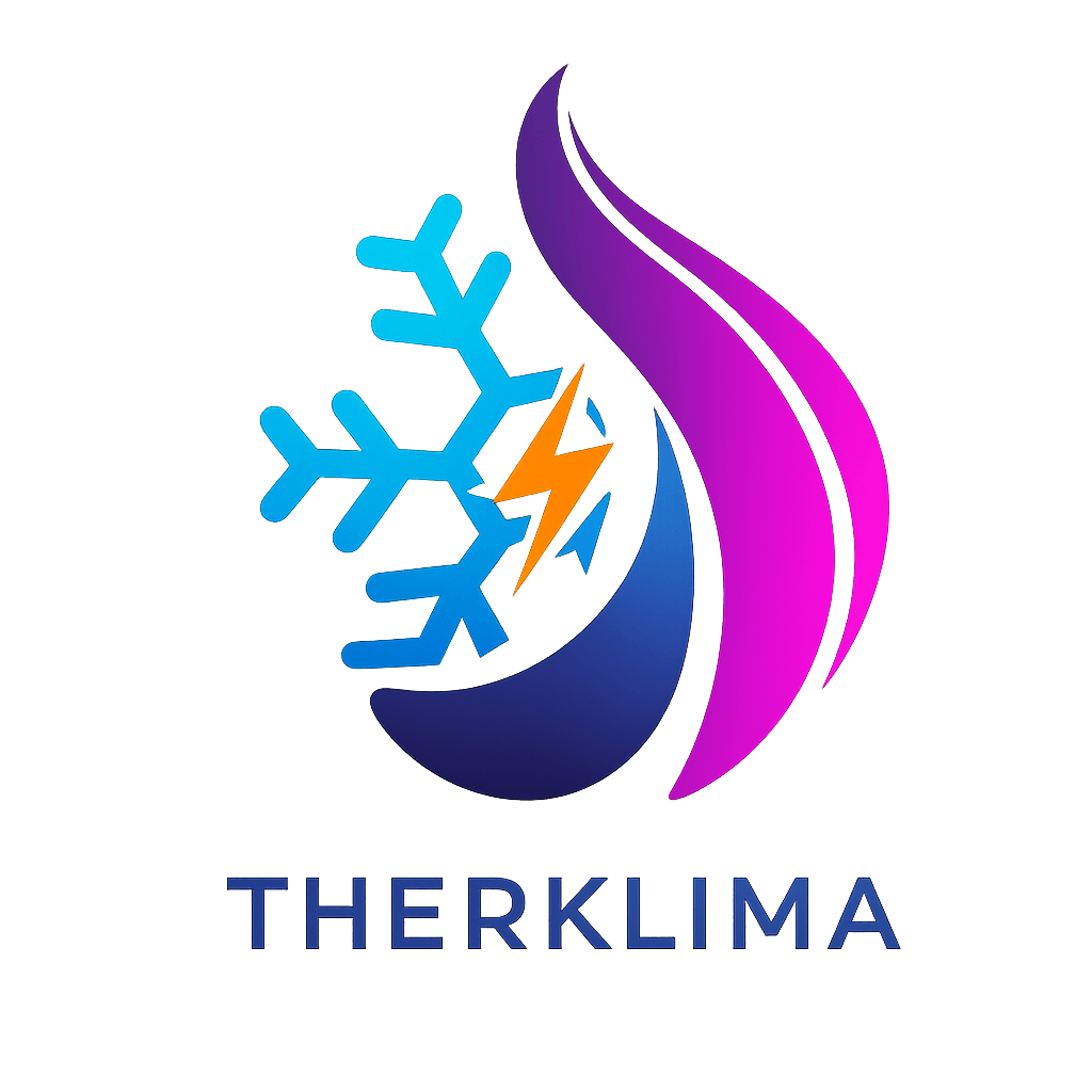 Logo Therklima — flocon, éclair et flamme